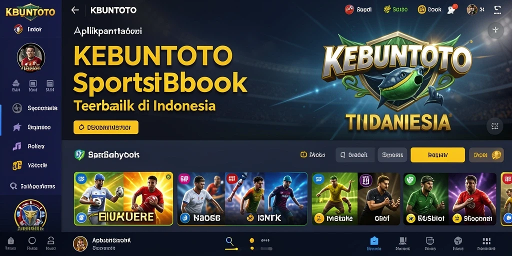 Tampilan aplikasi KEBUNTOTO dengan berbagai opsi taruhan olahraga.