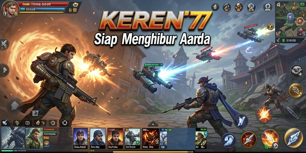 Tampilan gameplay menarik dari KEREN77 dalam suasana pertempuran strategi.
