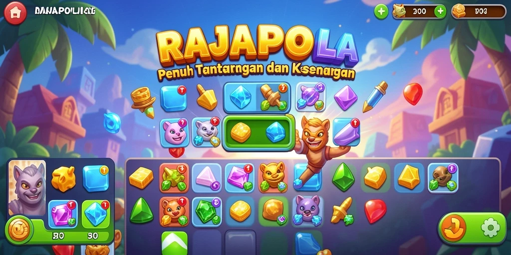 Tampilan gameplay RAJAPOLA yang seru dan penuh warna.